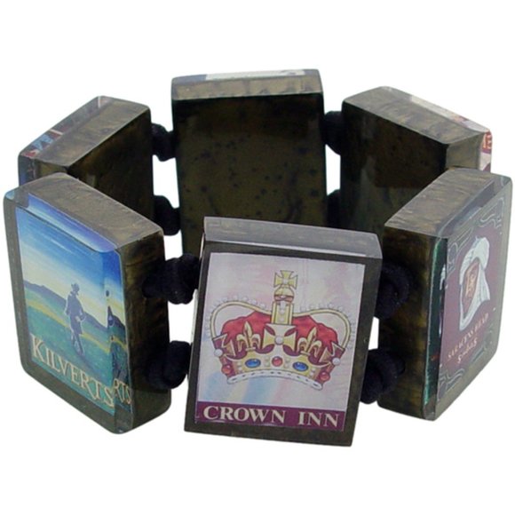 English Pub Sign Tile Resin Bracelet - Picture 1 of 3